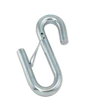 Part # K3439154, Trailer Safety Chain S-Hooks, Heat Treated - Zinc Plated  On Western States Hardware