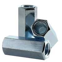 Coupling Nuts, Zinc Plated Steel