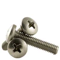 18-8 Stainless Steel Phillips Pan Head Machine Screws, National Coarse (2 in-56), (4 in-40), (5 in-40), (6 in-32), (8 in-32), (10 in-24), (12 in-24), (1/4 in-20)