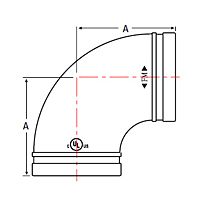 2250-90-elbow-standard-radius-grooved-fitting-dimensions