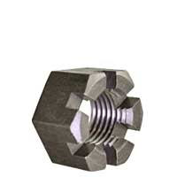 Slotted Heavy Hex Nuts, National Coarse, Plain Steel
